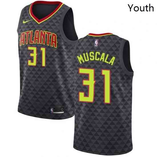 Youth Nike Atlanta Hawks 31 Mike Muscala Swingman Black Road NBA Jersey Icon Edition